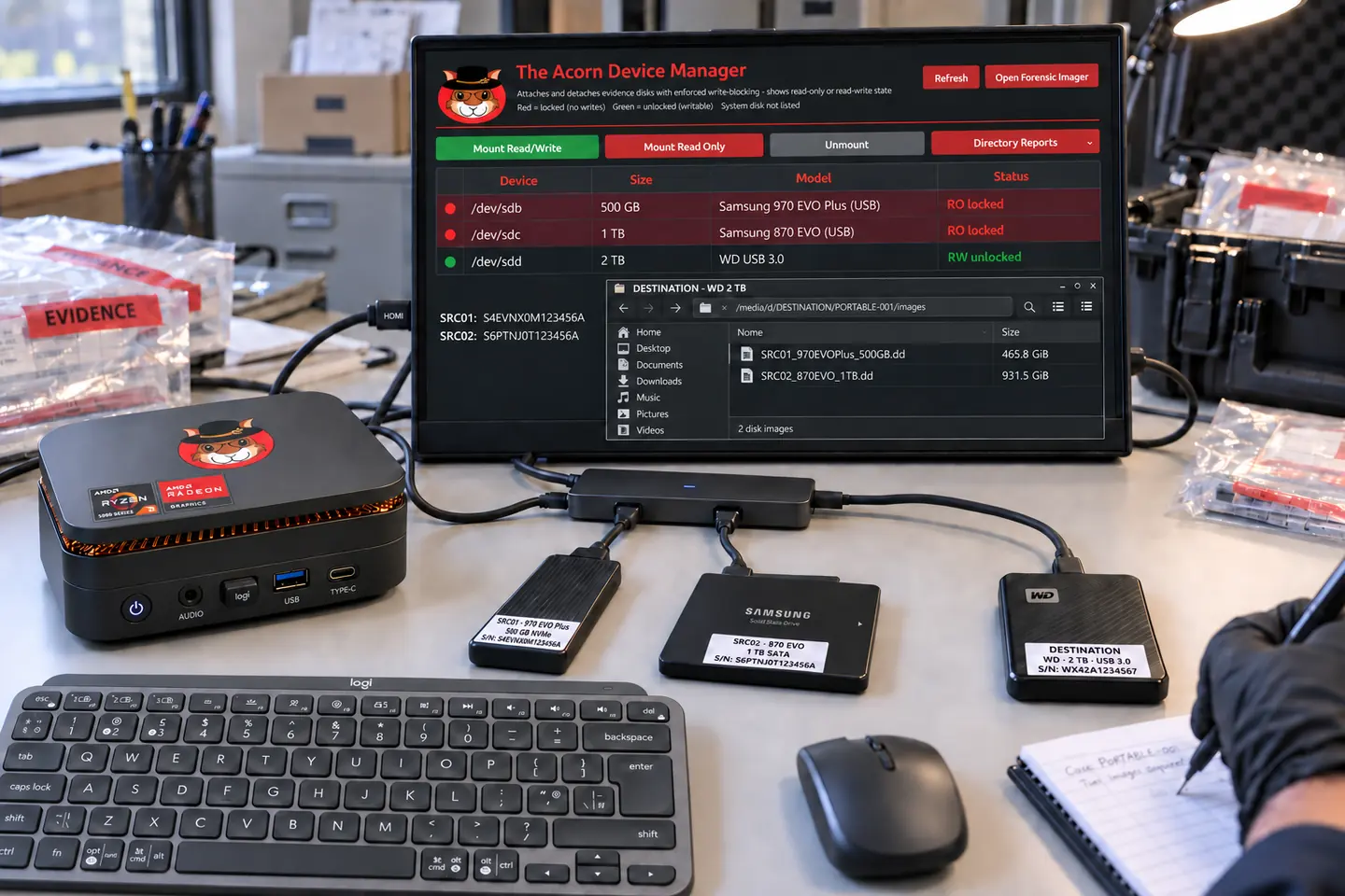 Illustrative Acorn workspace for law enforcement